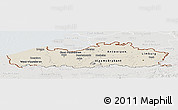 Shaded Relief Panoramic Map of Vlaanderen, lighten, semi-desaturated