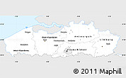 Silver Style Simple Map of Vlaanderen, single color outside