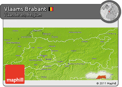 Physical 3D Map of Vlaams Brabant