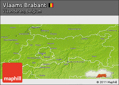 Physical 3D Map of Vlaams Brabant