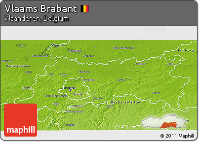 Physical 3D Map of Vlaams Brabant