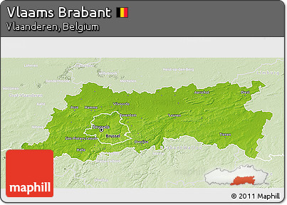 Physical 3D Map of Vlaams Brabant, lighten