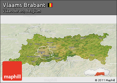 Satellite 3D Map of Vlaams Brabant, lighten
