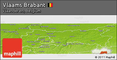 Physical Panoramic Map of Vlaams Brabant