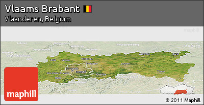 Satellite Panoramic Map of Vlaams Brabant, lighten