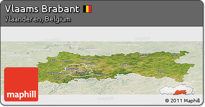 Satellite Panoramic Map of Vlaams Brabant, lighten