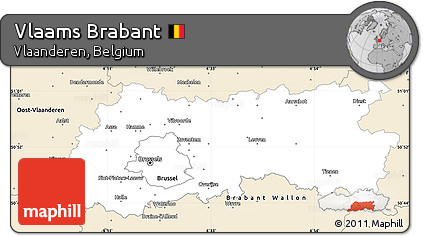 Classic Style Simple Map of Vlaams Brabant