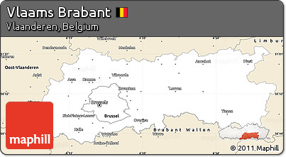 Classic Style Simple Map of Vlaams Brabant