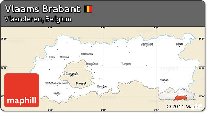 Classic Style Simple Map of Vlaams Brabant, single color outside