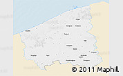 Classic Style 3D Map of West-Vlaanderen, single color outside