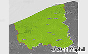 Physical 3D Map of West-Vlaanderen, desaturated