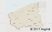 Shaded Relief 3D Map of West-Vlaanderen, lighten