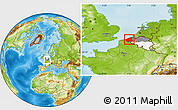 Physical Location Map of West-Vlaanderen, highlighted country, highlighted parent region