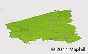 Physical Panoramic Map of West-Vlaanderen, cropped outside