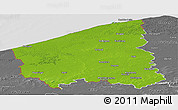 Physical Panoramic Map of West-Vlaanderen, desaturated
