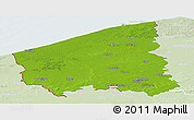 Physical Panoramic Map of West-Vlaanderen, lighten