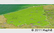 Physical Panoramic Map of West-Vlaanderen, satellite outside