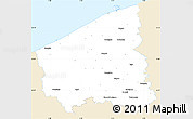 Classic Style Simple Map of West-Vlaanderen, single color outside