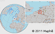 Gray Location Map of Brabant Wallon