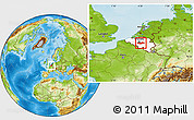 Physical Location Map of Brabant Wallon, highlighted country