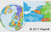 Political Location Map of Brabant Wallon