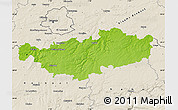 Physical Map of Brabant Wallon, shaded relief outside