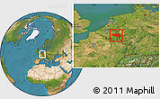 Satellite Location Map of Liege