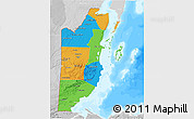 Political 3D Map of Belize, lighten, desaturated, land only