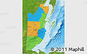 Political 3D Map of Belize, satellite outside, bathymetry sea