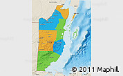 Political 3D Map of Belize, shaded relief outside