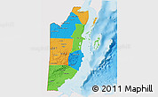 Political 3D Map of Belize, single color outside, shaded relief sea