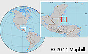 Gray Location Map of Islas Turneffe