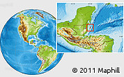 Physical Location Map of Islas Turneffe