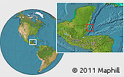 Satellite Location Map of Islas Turneffe