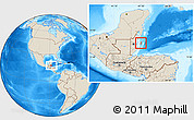 Shaded Relief Location Map of Islas Turneffe