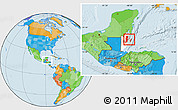 Political Location Map of Belize, highlighted country
