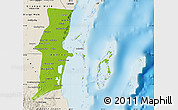 Physical Map of Belize, shaded relief outside