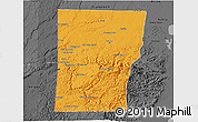 Political 3D Map of Cayo, darken, desaturated