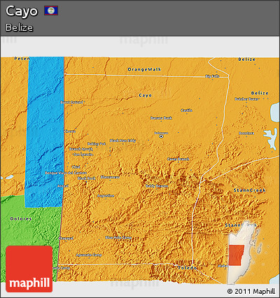 Political 3D Map of Cayo