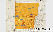 Political 3D Map of Cayo, shaded relief outside