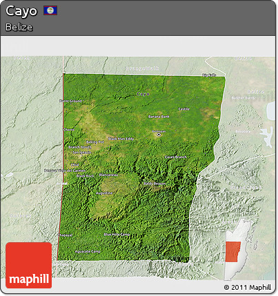 Satellite 3D Map of Cayo, lighten