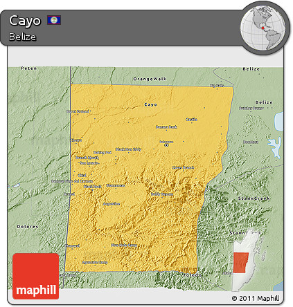 Savanna Style 3D Map of Cayo