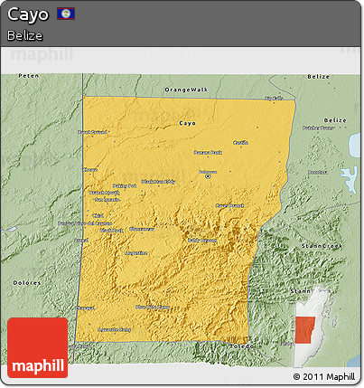 Savanna Style 3D Map of Cayo