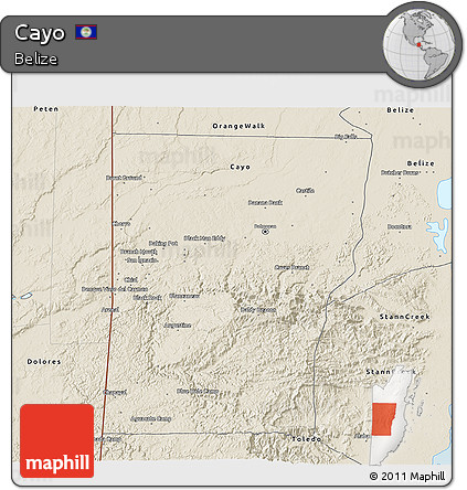 Shaded Relief 3D Map of Cayo