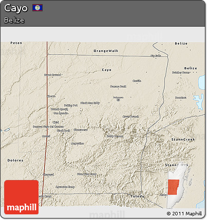 Shaded Relief 3D Map of Cayo