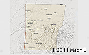 Shaded Relief 3D Map of Cayo, lighten, semi-desaturated