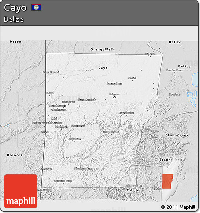 Silver Style 3D Map of Cayo
