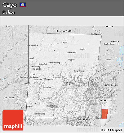 Silver Style 3D Map of Cayo