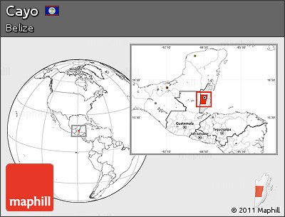 Blank Location Map of Cayo, highlighted country