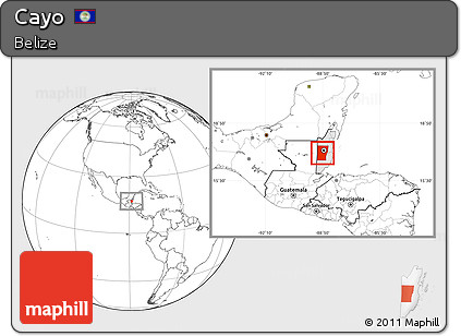 Blank Location Map of Cayo, highlighted country